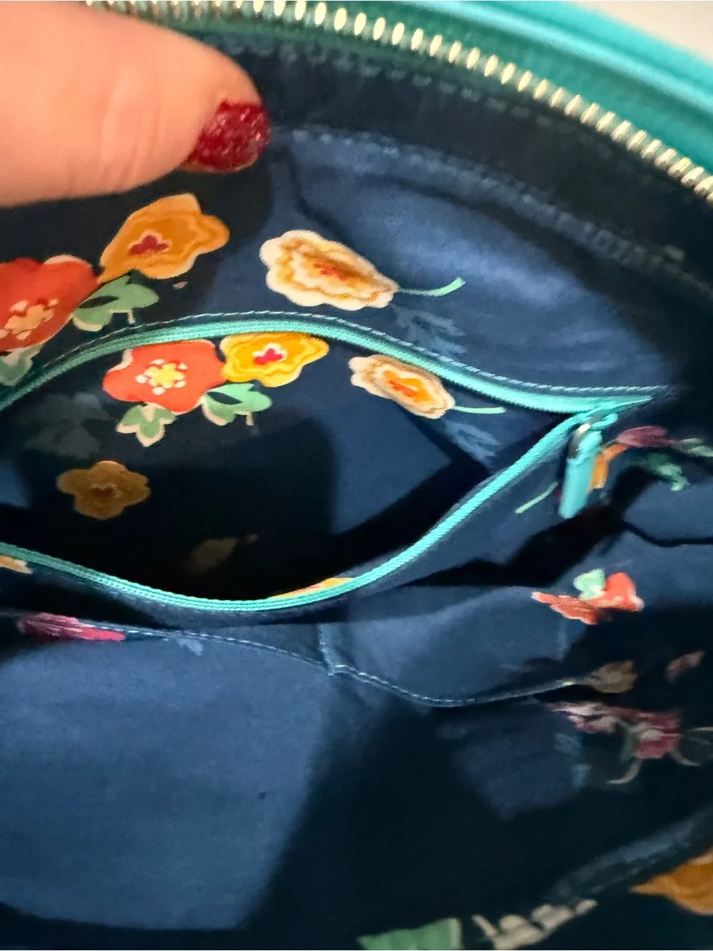 Vera Bradley Teal Quilted Crossbody Satchel
